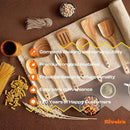 Riveira 9 Pieces Teak Wooden Spoons For Cooking – Premium & Durable Organic Teak Wooden Cooking Utensils – Non Stick Wooden Spatula For Cooking – Non Toxic Utensil Set With Holder & Spoon Rest by CozyNest Decor