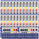 Color Swell Bulk Watercolor Paint Set – 36-Pack with 8 Washable Colors & Shape Learning Tools – Includes Strong Wood Brushes for Kids by TinyTreasures Baby Boutique