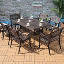 Outdoor Dining Chair Cast Aluminum Patio Chairs Set of 2 All-Weather Patio Dining Chair with Adjustable Feet for Backyard Garden (Die-Casting C Chair) by GreenHaven Gardens