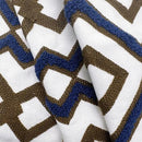 Alysheer Embroidered Lumbar Decorative Throw Pillow Cover 12"x 20", Classic Boho Geometric Embroidery Pattern Cotton Rectangular Cushion Case for Sofa Couch Living Room Bedroom(Blue Brown) by CozyNest Decor