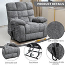 Power Lift Recliner Chair for Elderly People, Lay Flat Recliner with Vibration Massage and Lumbar Heating, Lift Chair with Infinite Position and 2 Remote Controls, Chenille Fabric Gray by CozyNest Decor
