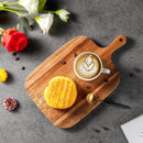 Acacia Wood Cutting Board - Wooden Kitchen Cutting Board for Meat, Cheese, Bread,Vegetables &Fruits- Charcuterie Board Cheese Serving Board with Handle,12" x 7” by CozyNest Decor