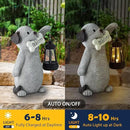 Solar Dog Statues for Garden Decor - Outdoor Dog Figurines with Solar Lantern for Yard Patio Lawn Balcony Ornaments - Garden Gifts for Mothers Day, Grandma, Easter by GreenHaven Gardens