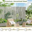 Casaphoria Metal Raised Garden Bed with Trellis and Wheels, 72"x47"x16" Planter Box for Climbing Plants, Vegetables & Vines, Features Drainage Holes and Privacy Screen (Grey-Louvered) by GreenHaven Gardens