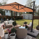 PURPLE LEAF 10' X 13' Patio Cantilever Umbrella Rectangle Umbrella Outdoor with Aluminum Offset Hanging and 360° Rotation for Pool Garden Deck Patio, Taupe by GreenHaven Gardens