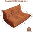 Bean Bag Chairs for Adults Giant Bean Bag Chair， 2 Seater with Memory Foam Filled Fireside Chair, Lazy Sofa Lounge Floor Sofa for Living Room, Bedroom, Office, No Assembly Required. (Orange) by CozyNest Decor