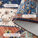 Lahome Area Rugs 9x12 Living Room - Boho Non-Slip Washable Rug Ultra-Thin Stain Resistant Large Carpet Throw Non Shedding Dining Room Mat, Oriental Print Carpet for Bedroom Guest Room (Rust, 9'x12') by TinyTreasures Baby Boutique