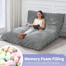 Hobestluk 3 in 1 Bean Bag Chair Giant Bean Bag Chairs Convertible Bean Bag Floor Cushion with Machine Washable Cover, Beanbag Chairs for Adult (Turquoise Grey) by CozyNest Decor