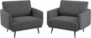 Oversized Accent Chair Set of 2 for Living Room Chairs Reading Arm Chair Comfy Modern Single Sofa Side Chairs with Metal Legs & Soft Cushion for Bedroom, Balcony,Waiting Room (Chenille, Dark Grey) by CozyNest Decor
