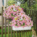 ‌20 Bundles Artificial Flowers for Outdoors‌ with 6 Faux Butterflies, UV Resistant ‌Fake Flowers‌ with Eucalyptus Leaves, ‌Artificial Plants Outdoor‌ for Patio Garden Porch Home Decor (Pink) by CozyNest Decor