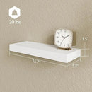 BAMEOS Floating Shelves, White Wall Mounted Wooden Shelves with Invisible Brackets Set of 2, Hanging Wall Shelves Decoration for Bedroom, Bathroom, Living Room and Kitchen by CozyNest Decor