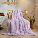 XeGe Luxury Faux Fur Bed Blanket, Soft 60x90 Lavender Fluffy Throw, Shaggy Plush Decorative Couch Blanket, Cute Furry Fuzzy Throw for Bed Bedroom Living Room Light Purple, 60x90 by CozyNest Decor