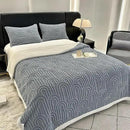 UKELER Sherpa Fleece Blanket 60 × 80 inch, Ultra Soft Twin Size Throw Blanket for All Season, Cozy Plush Arch Blankets for Bed Couch Sofa Office Camping, Blue Grey by CozyNest Decor