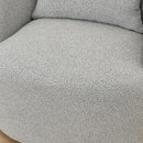 KINWELL 34" Wide Sherpa Swivel Barrel Chairs Set of 2, No Assembly Round Boucle Upholstered Accent Chairs Armchairs Single Sofa Chair with Toss Pillow for Living Room and Bedroom, Gray by CozyNest Decor