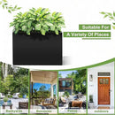 FENCY Metal Rectangular Planter Box Large Planters for Outdoor Plants, Rectangular Tall Planters for Outdoor Plants with Drainage Holes (35.4" L x 9" W x 25.6" H) by CozyNest Decor