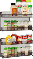 CAXXA 2 PK 2 Tier Mesh Kitchen Counter-top or Wall Mount Spice Rack Jars Storage Organizer, Bronze by CozyNest Decor