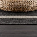 CAMILSON Outdoor Rug 9x12, Large Modern Outside Rugs for Patios Porches Waterproof Durable Washable Non-Shedding, Easy-to-Clean Indoor Outdoor Area Carpet (9 x 12, Bordered - Dark Gray/Light Gray) by GreenHaven Gardens