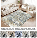 Area Rug Living Room Rugs: 5x7 Abstract Washable Rugs Ultra Soft Carpets with Non-Slip Backing Stain Resistant Carpet for Dining Room Table Bedroom Nursery Indoor Home Office Brown/Gray by TinyTreasures Baby Boutique