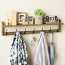 BAMEOS Coat Rack Wall Mount, Large Wooden Coat Hooks with Shelf, 35" L, 7 Dual Metal Hooks for Entryway, Bathroom, Kitchen, Living Room, Bedroom by CozyNest Decor