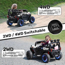 ANPABO 24V 4X4 Ride on Car Truck w/Remote Control, 4WD/2WD Switchable Kids UTV, 19" Spacious Seat, 4 Shock Absorbers, Soft Start, Music Player, Electric Car for Kids Ages 3+(White) by TinyTreasures Baby Boutique