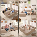 ovios 104" Cloud Sectional Couch with L-Shape Chaise,Modern Modular Sofa with Deep Seat, Upholstered Couches for Living Room Bedroom,No Assembly Required, Camel (Corduroy Fabric) by CozyNest Decor