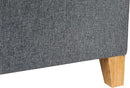 Adeco 17.5" Square Fabric Ottoman with Storage, Upholstered Cotton Linen Foot Rest, Flip Top Footstool, Small Cube Coffee Table Extra Seat for Living Room, Bedroom, Grey with Burlywood Legs by CozyNest Decor