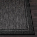 CAMILSON Indoor Outdoor Rug, 10x14 Bordered Dark Grey Black Modern Large Area Rugs for Indoor and Outdoor Patios, Kitchen and Hallway Mats, Washable Porch Deck Outside Carpet (Bordered Black, 10 x 14) by CozyNest Decor