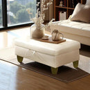 Ottoman Rectangular Storage Ottoman Bench, Faux Leather Footrest, Coffee Table, Stool Footstool with Hinged Lid for Living Room, Bedroom, Entryway, Pearl White, 28.5"x19"x17.5" by CozyNest Decor