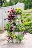 Greenstalk Patented Large 5 Tier Vertical Garden Planter with Patented Internal Watering System Great for Growing a Variety of Strawberries, Vegetables, Herbs, & Flowers (Stunning Stone) by CozyNest Decor