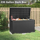 KAMABOKO 230 Gallon Outdoor Storage Box, Resin Deck Boxes Indoor and outdoor, Waterproof Storage Box Lockable Lid for Garden Tools, Package Delivery, Patio Cushions, Black by CozyNest Decor