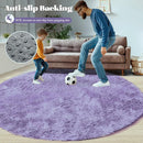 4FT Round Rug for Bedroom: Fluffy Shag Soft Washable Rugs Circle Small Fuzzy Plush Indoor Carpet for Living Room Nursery Playroom Dorm Kids Girls Boys Room (Purple, 4'x4') by TinyTreasures Baby Boutique