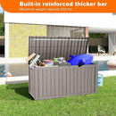 150 Gallon Resin Deck Box, Lockable Patio Outdoor Storage Box for Furniture, Garden Tools and Tools Storage, Waterproof Outside Storage Boxes - Grey by CozyNest Decor