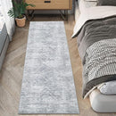 COZYLOOM 2x8 Runner Rug for Living Room, Kitchen Modern Washable Distressed Accent Carpet with Non-Slip Backing, Ultra-Soft Contemporary Geometric Floor Mat, Bedroom, Grey by TinyTreasures Baby Boutique