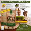 Organo Republic Cat Grass Seeds Mix - 20,800 Non-GMO Heirloom Seeds for Cats & Pets, 16 oz Pack for Growing Fresh Barley, Oat, Rye & Wheat Grass Seeds for Planting, Indoor Plants, Hairball Remedy by GreenHaven Gardens