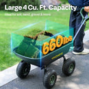 VIVOHOME 4 Cu.Ft 660lbs Wheelbarrow Garden Cart Dump Wagon with 2-in-1 Convertible Handle Attach to ATV or Tractor, 10" All Terrain Wheels, Quick Release System, Heavy Duty Utility Trailer for Yard by GreenHaven Gardens