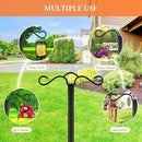 Double Shepherds Hook for Outdoor with 5 Prong Base 110 Inch Heavy Duty Two Sided Bird Feeder Pole for Hanging Lantern,Hummingbird Feeder,Lightweight Plant,Shepherds Hook for Bird Feeders for Outside by GreenHaven Gardens