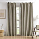 102 Inch Long Blackout Linen Blend Curtains 2 Panels,70 Wide Back Tab Pinch Pleated Look Window Drapes with Hooks,Track System Curtain Panels for Sliding Door Modern Farmhouse 70x102 Light Taupe by CozyNest Decor