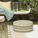 LVTXIII Inflatable Stool Ottoman Footrest with Handle, Decorative Fade-Resistant Foot Stool, Indoor or Outdoor Pouf for Home Garden and Camping Use, 21x21x9, Stripe Onyx by CozyNest Decor