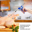 Meat Injector Marinade Gun Stainless Steel Outdoor Kit Flavor Food Syringes & 4 Marinades Needles for BBQ Grill Smoker Injectors Professional Syringe Held Culinary Barbecue Tool (Blue) by GreenHaven Gardens