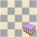 qqpp EVA Rubber 18 Tiles Interlocking Puzzle Foam Floor Mats - Baby Play Mat for Playing | Exercise Mat for Home Workout. Beige, Gray. QC-JLb18N by TinyTreasures Baby Boutique