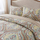 NEWLAKE Cotton Bedspread Quilt Sets-Reversible Patchwork Coverlet Set, European Paisley Blossom Pattern, King Size by CozyNest Decor