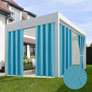 HolidayIdeas 4 Panels Linen Outdoor Curtains for Patio Waterproof-Teal Outside Curtains 54"x 84"-Indoor/Outdoor Curtains Weatherproof, Privacy for Pergola, Porch, Gazebo, Living Room, Backyard by CozyNest Decor