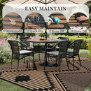 MontVoo Outdoor Rug-Waterproof Patio Rug Mat 5x8 Outdoor Carpet Mat Reversible Plastic Straw Outside Outdoor Rug for RV Camping Picnic Balcony Backyard Pool Deck Porch Modern Boho Black Brown by GreenHaven Gardens