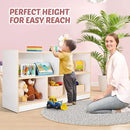 Toy Storage Organizer for Kids, 5-Compartment Wooden Storage Cabinet, Children Bookcase and Montessori Bookshelf, Book Shelf for Kids Room, Playroom, Living Room, Nursery, Classroom 24'' H(White) by CozyNest Decor