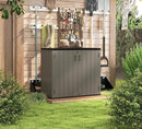 HOMSPARK 37 Cu.Ft Outdoor Storage Shed Weather Resistant, Multi Functional | Double-Wall Resin Storage Sheds & Outdoor Storage Box Waterproof for Backyard Garden Patio Lawn (Shallow Coffee) by GreenHaven Gardens