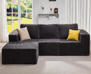 Hobestluk Modular Sectional Sofa Memory Foam Couch Oversized Sectional Sofa 3-Seater with Chaise Cloud Couch with Removable Cover L Shape Sofa for Living Room (Strip Grey, 3-Seater with Chaise) by CozyNest Decor