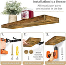 Sorbus Floating Shelves for Wall - 24" Bathroom Shelves, Wall Decor for Bedroom, Kitchen, Living Room, Home Decor & Book storage - Mounted Floating Shelf with Invisible Brackets (Rustic Brown, 2 Pack) by CozyNest Decor