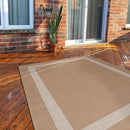 CAMILSON Outdoor Rug 6x9, Modern Outside Rugs for Patios Porches Waterproof Durable Washable Non-Shedding, Easy-to-Clean Indoor Outdoor Area Carpet (6 x 9, Bordered - Beige/White) by GreenHaven Gardens