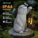 Solar Rabbit Statues for Garden Decor - Outdoor Bunny Figurine with Solar Lantern for Yard Patio Lawn Balcony Ornaments - Garden Gifts for Mothers Day, Grandma, Easter by GreenHaven Gardens