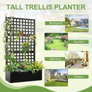 Metal Raised Garden Bed, Trellis Planters Bed with Drainage Holes for Climbing Plants, Vegetables Outdoor Privacy Screen with Planter Box 73"x35"x16", Black by GreenHaven Gardens